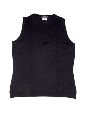Morgan Made in Italy 100% Wool Sleeveless Sweater Shell Black XS